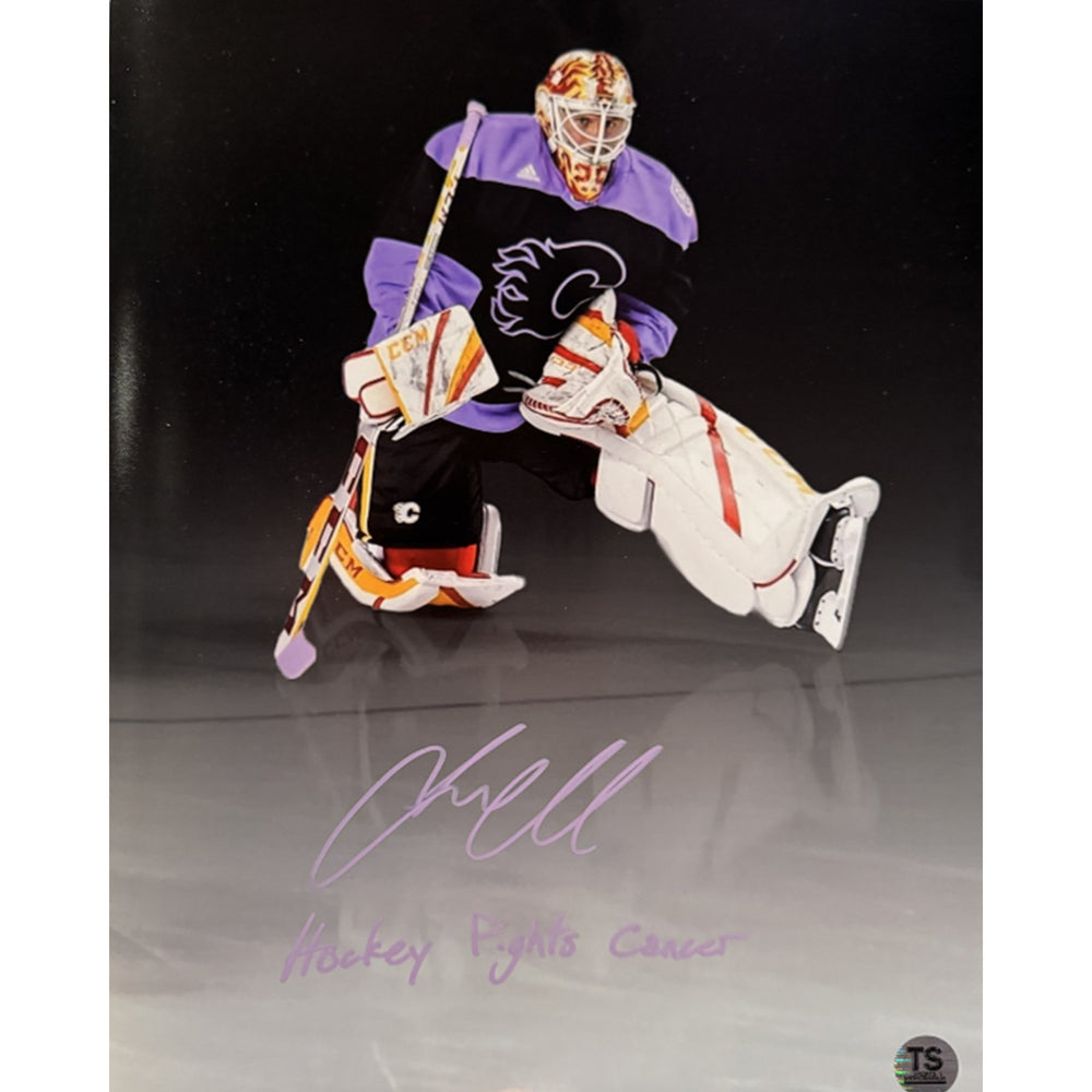 Photo autographiée 11x14 de Jacob Markstrom des Flames de Calgary, inscription « Hockey Fights Cancer »