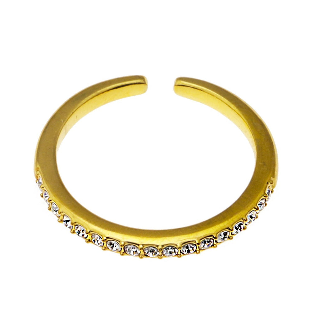 JOCASTA : Bague Classique Minimaliste Réglable Incrustée de Zirconiums