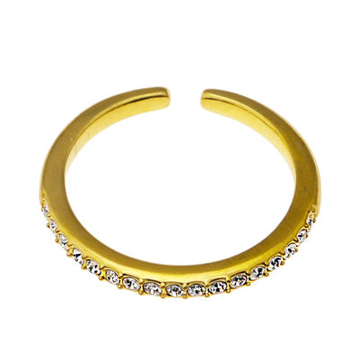 JOCASTA : Bague Classique Minimaliste Réglable Incrustée de Zirconiums