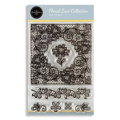Jamie Rodgers Crafts Lace Square A6 Clear Stamp Set
