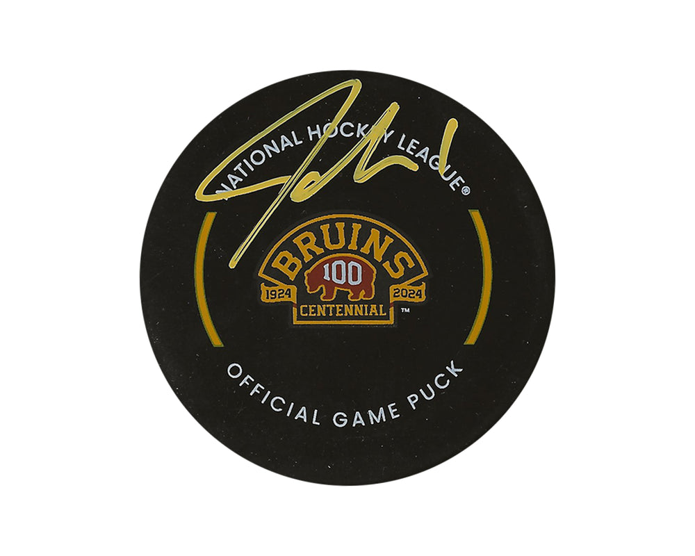 Jeremy Swayman Autographed Boston Bruins Official Game Puck