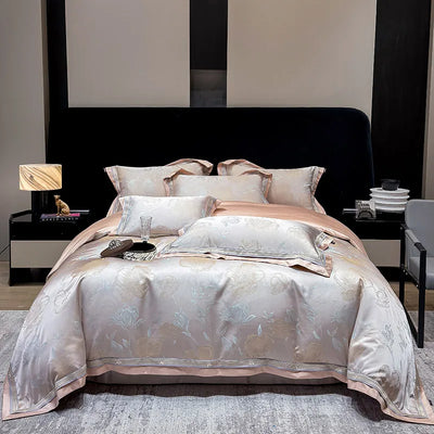 Ensemble de couette Royal Retreat Jacquard Floral Patchwork 800 TC - Rose