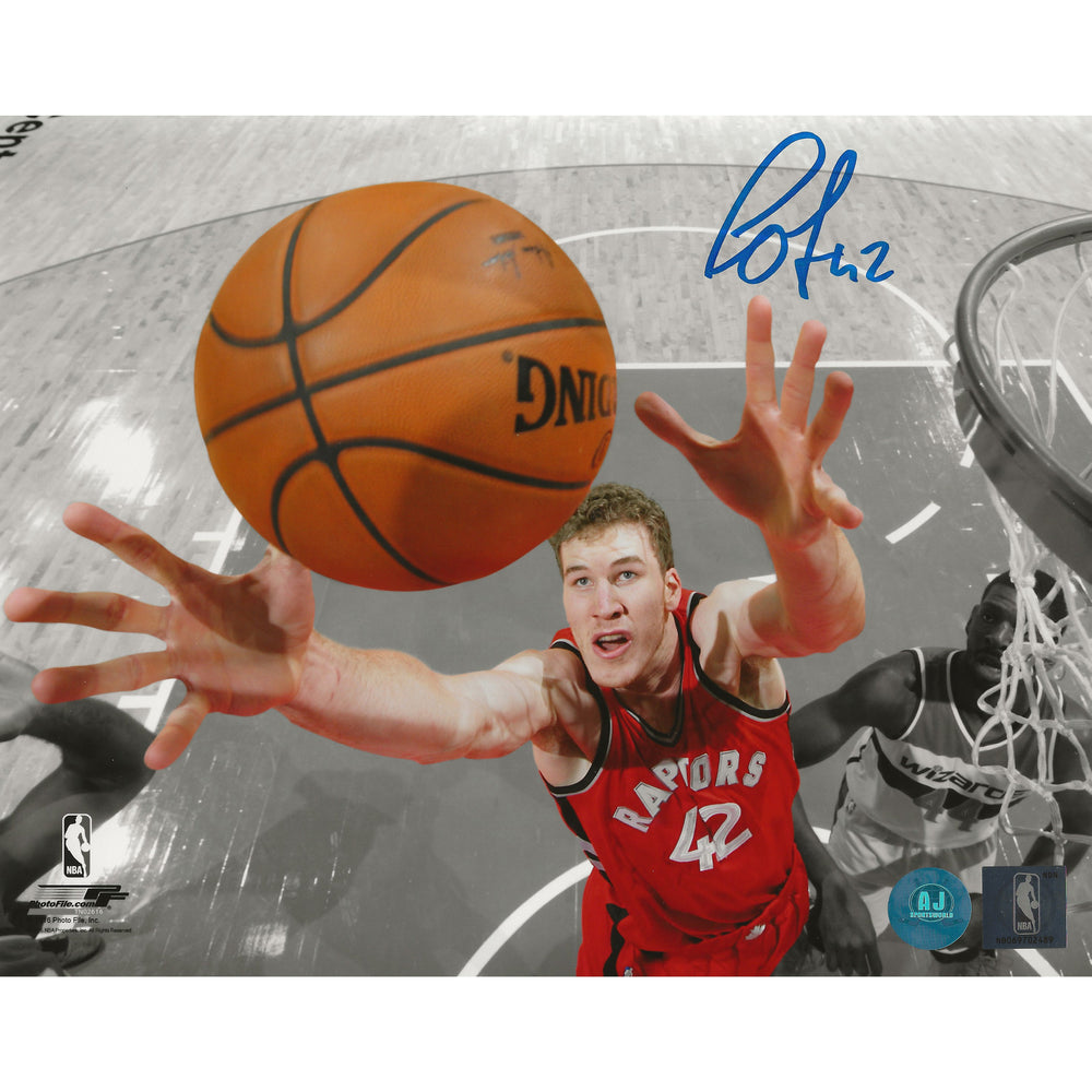 Jakob Poeltl Autographed Toronto Raptors Net Cam Spotlight 8x10 Photo