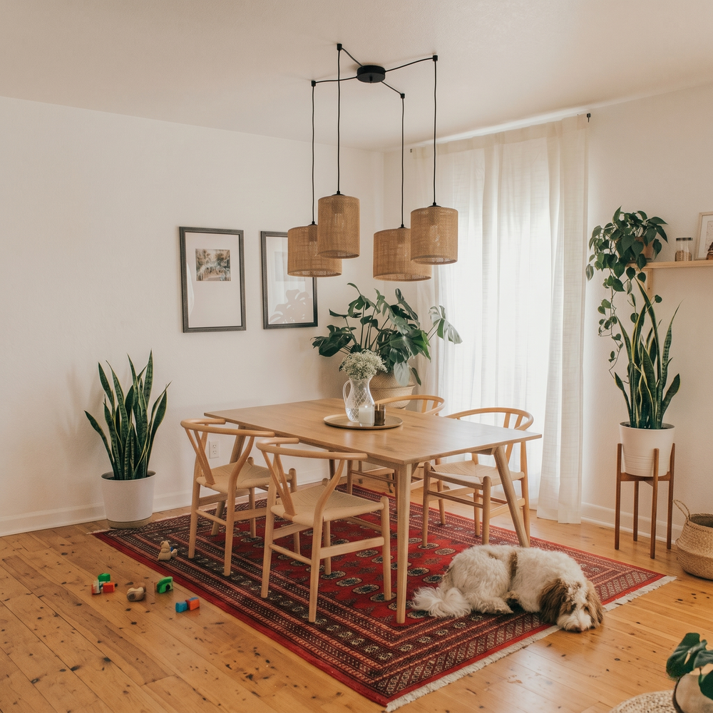 JUTE Luminaire suspendu réglable à 4 lumières pour îlot de cuisine et table de salle à manger