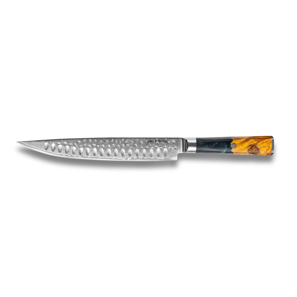 Kaze Katana Carving Knife 9″ | Damascus Steel by Ginza Steel