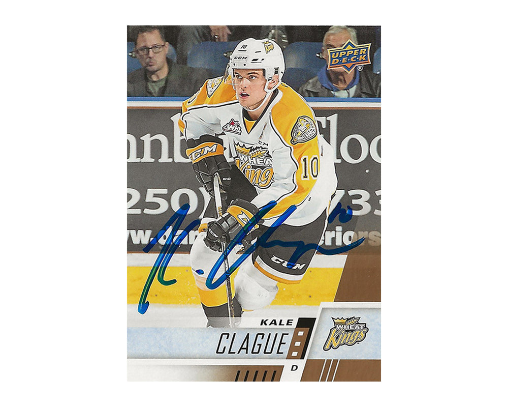 Carte de hockey Kale Clague autographiée, Upper Deck LCH #7, 2017-18