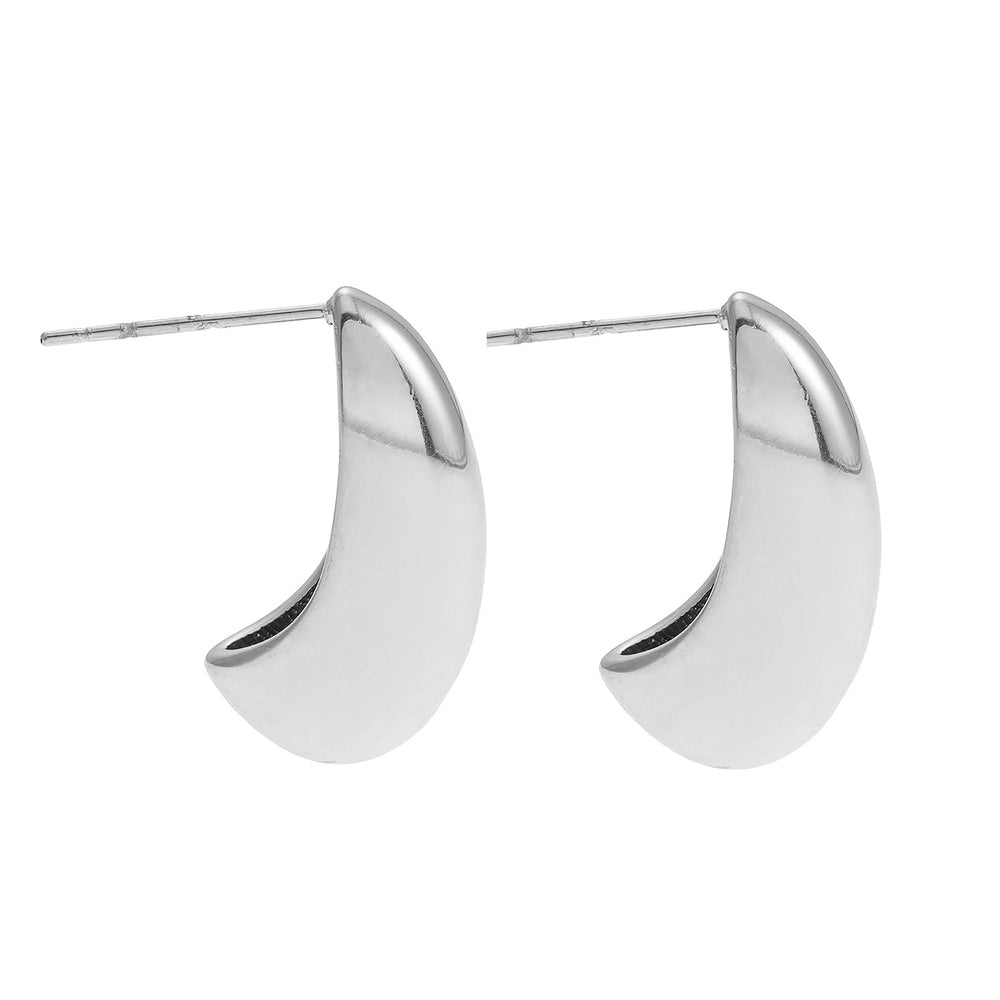 Boucles d'oreilles à clou géométriques KEENE Or Blanc (Ton Argenté) : Aspect Robuste, Légères