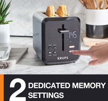 KRUPS KH320D50 My Memory 2 Slice Digital Stainless Steel Toaster
