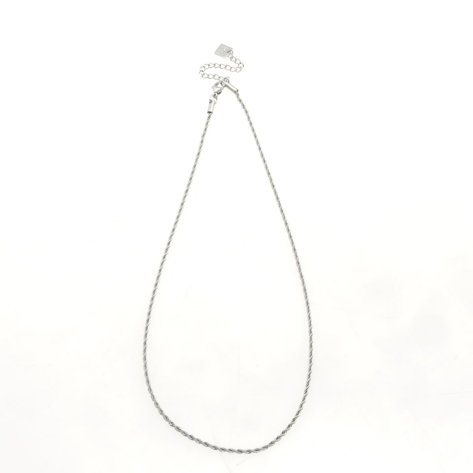 KIRA : Collier en argent à maille corde 20 pouces