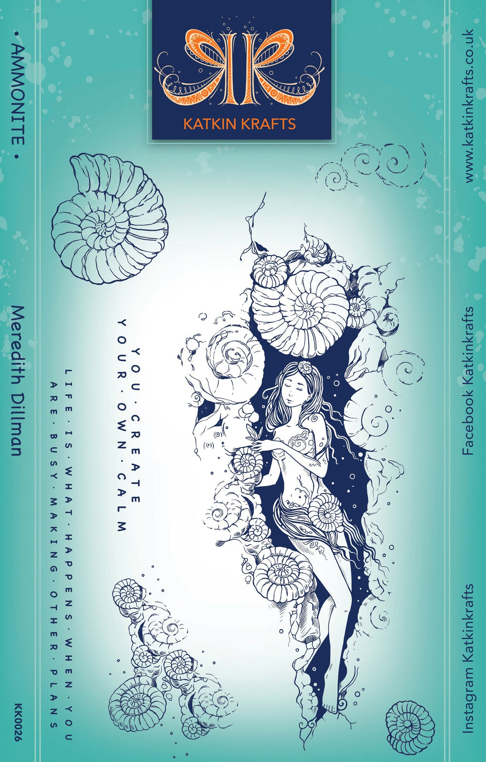 Katkin Krafts Kit de tampons transparents Ammonite 6 po x 8 po