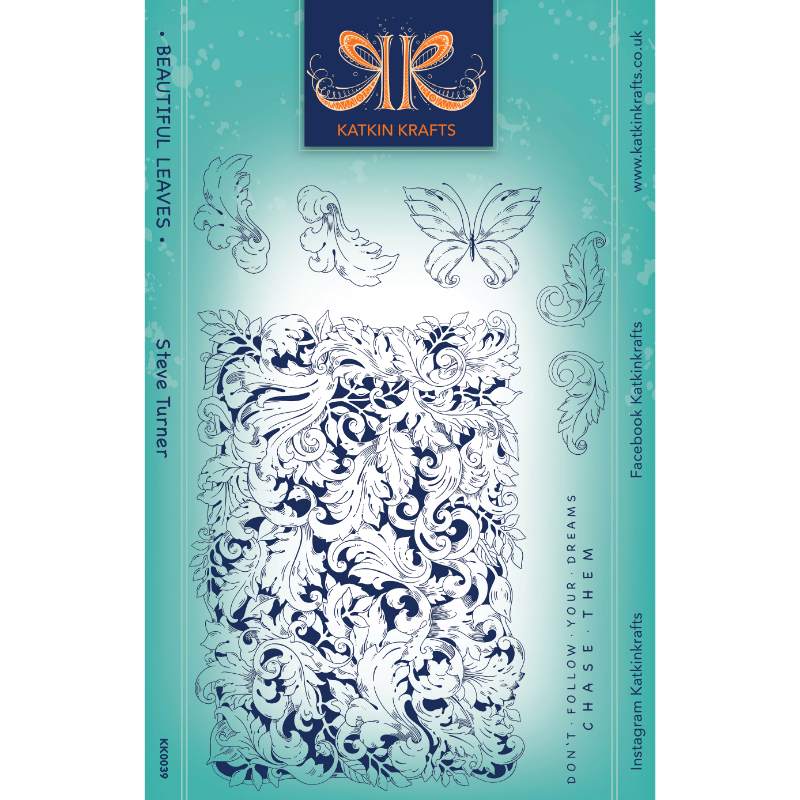 Katkin Krafts Jolies Feuilles Ensemble de Tampons Clairs 6 po x 8 po