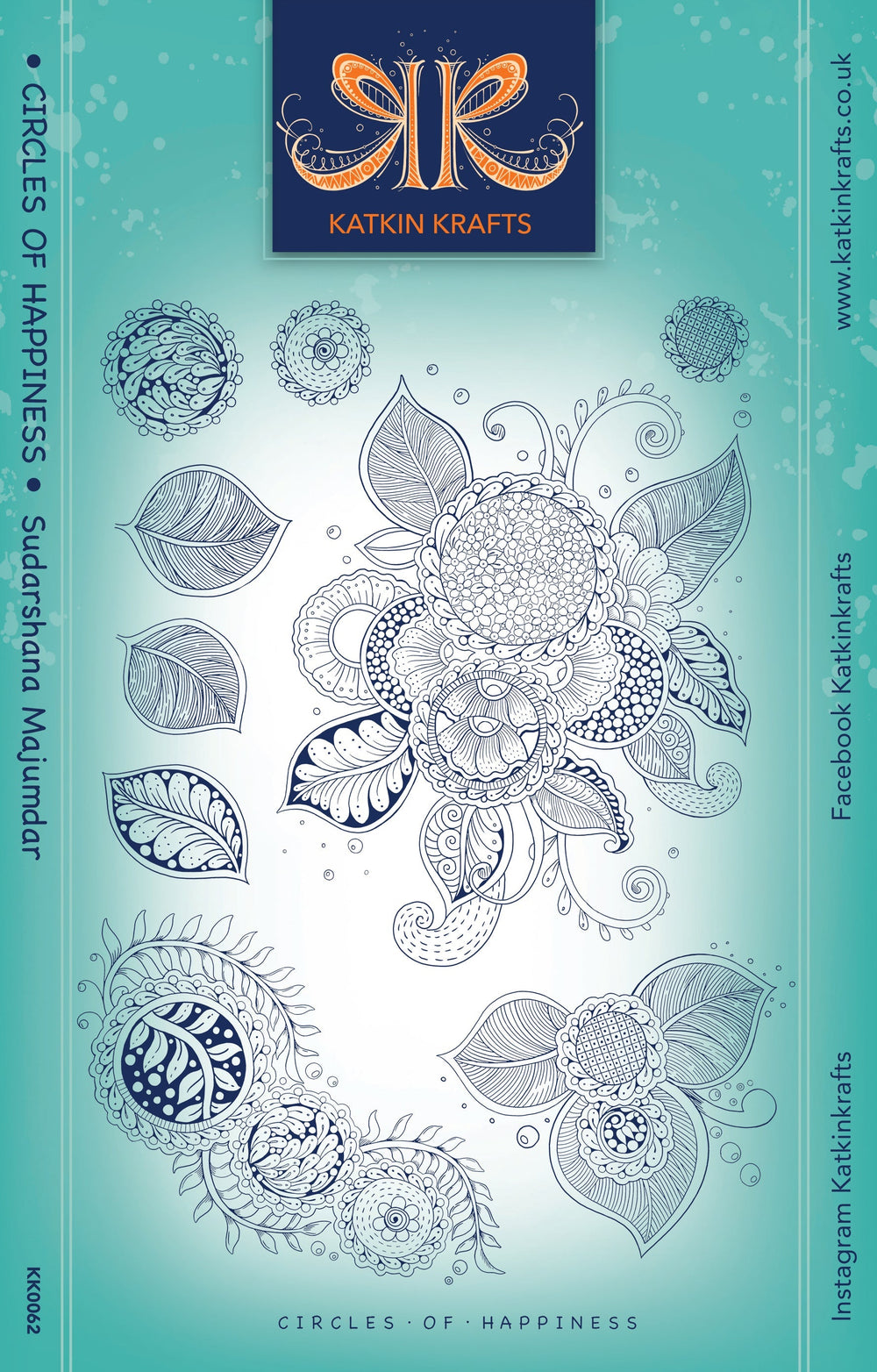 Katkin Krafts Cercles du Bonheur Ensemble de Timbres Transparents 6 po x 8 po