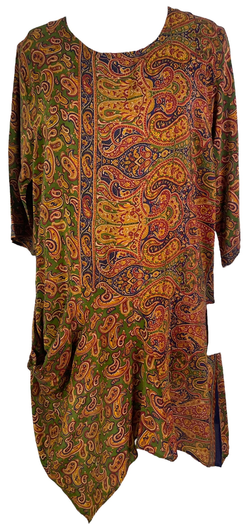PRC6529 Avatar Pure Silk Self Pocket Tunic Dress