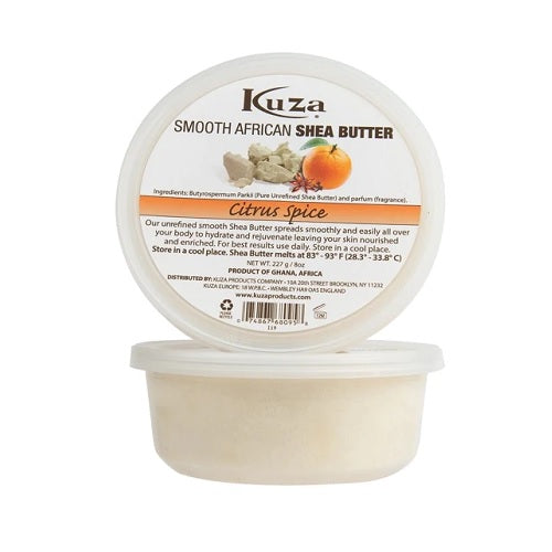 KUZA BEURRE DE KARITÉ AFRICAIN LISSE - AGRUMES ÉPICÉS 8OZ
