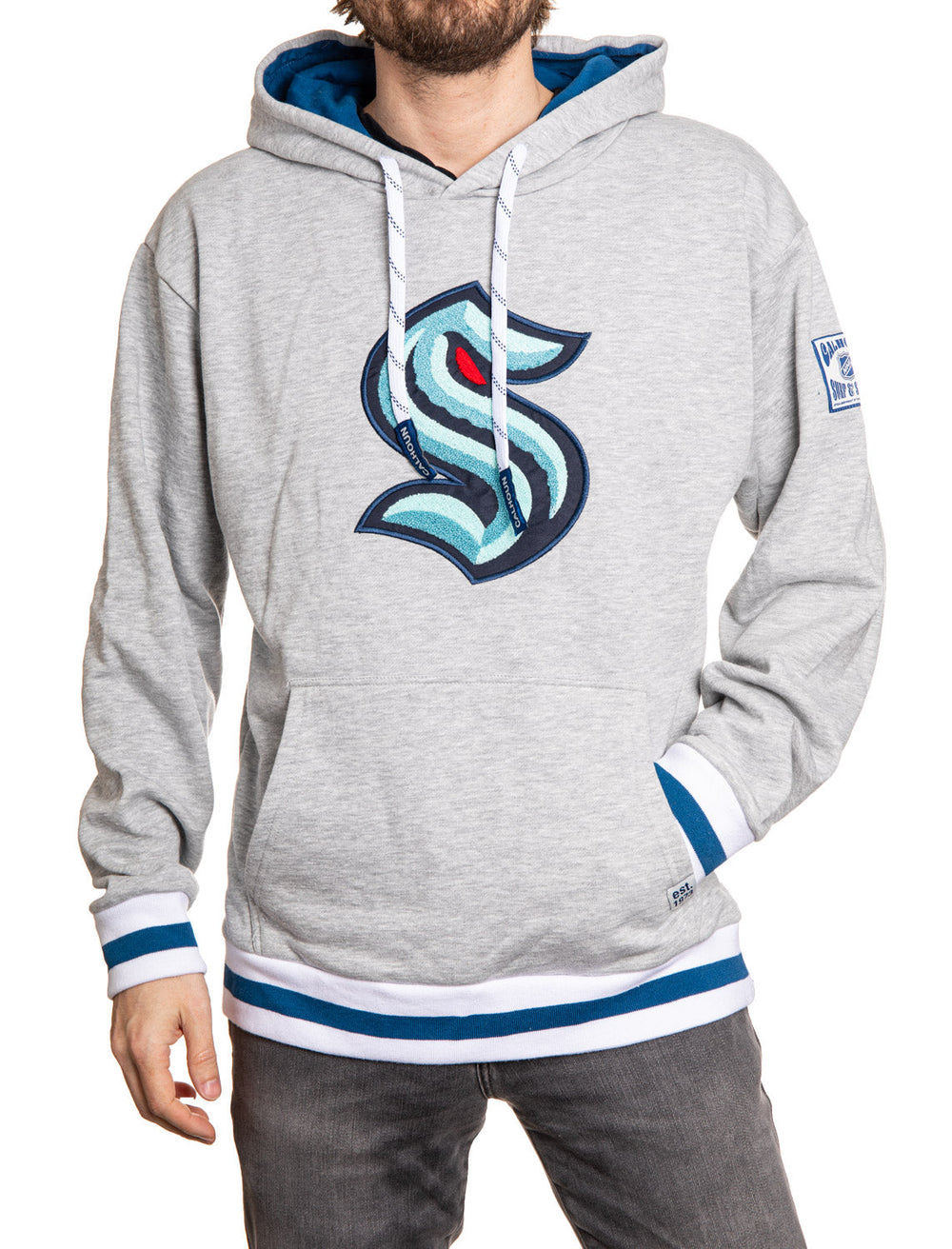 Seattle Kraken "Muskoka Style" Premium Chenille Woven Logo Hoodie