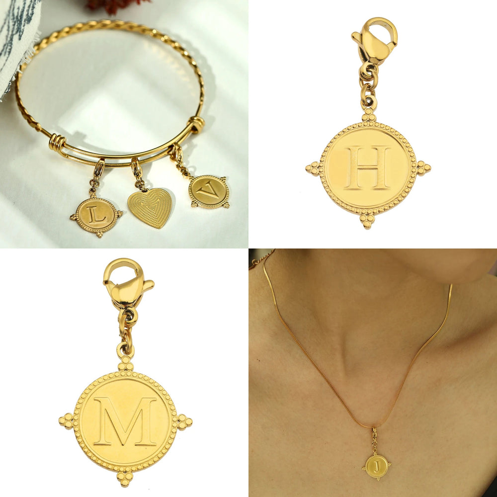 Gold Ornate Alphabet Letter Charms (A–Z) for Necklaces & Bracelets