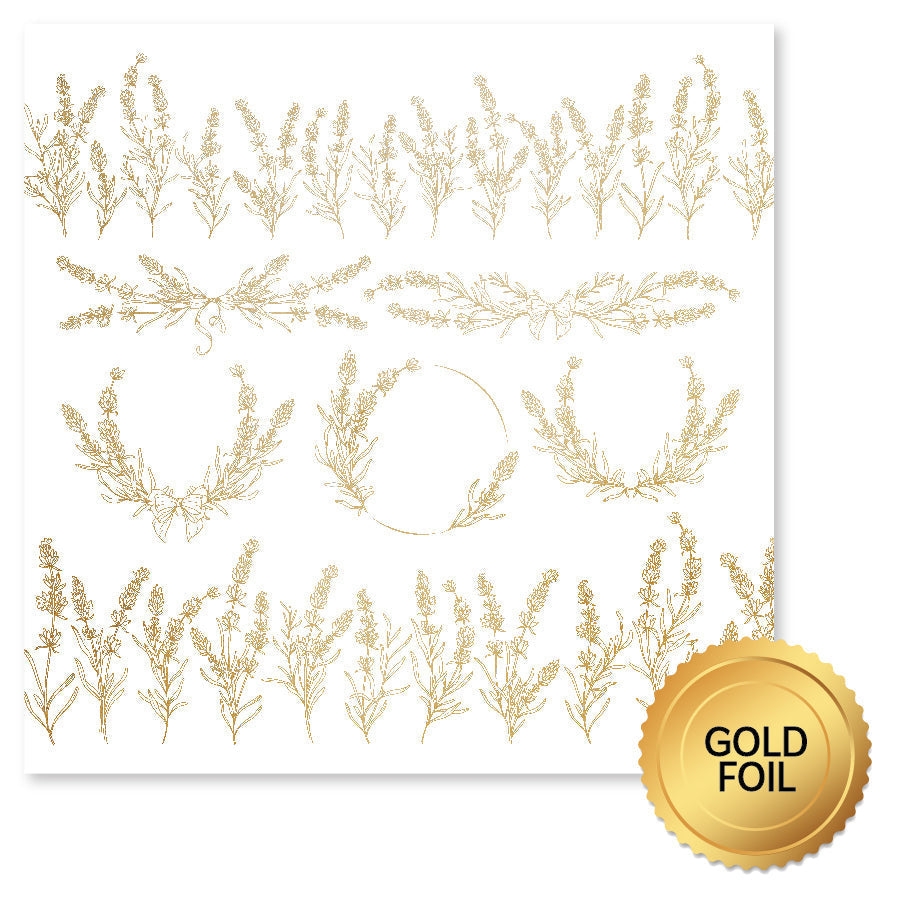 Lavender & Roses Gold Foil D 12x12 Paper (6pc Bulk Pack) 32232 — Ecstasy Crafts