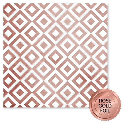 Lavender & Roses Rose Gold Foil C 12x12 Paper (6pc Bulk Pack) 32205