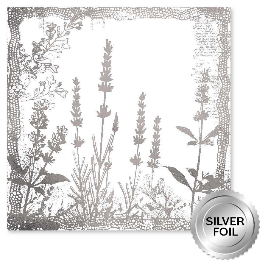 Lavender & Roses Silver Foil A 12x12 Paper (6pc Bulk Pack) 32247 — Ecstasy Crafts