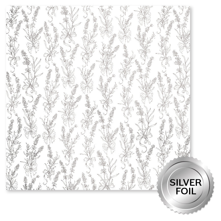 Lavender & Roses Silver Foil B 12x12 Paper (6pc Bulk Pack) 32250 — Ecstasy Crafts