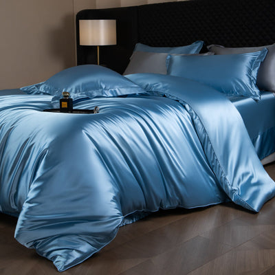 Ensemble de couette Lustre Luxe Élégant - Bleu pervenche