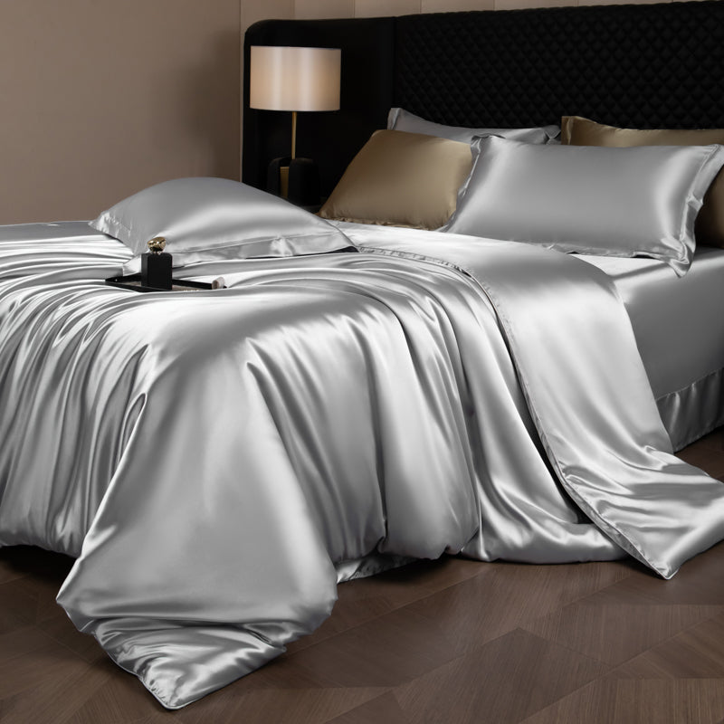 Lustre Luxe Parure de couette élégante - Gris argenté clair