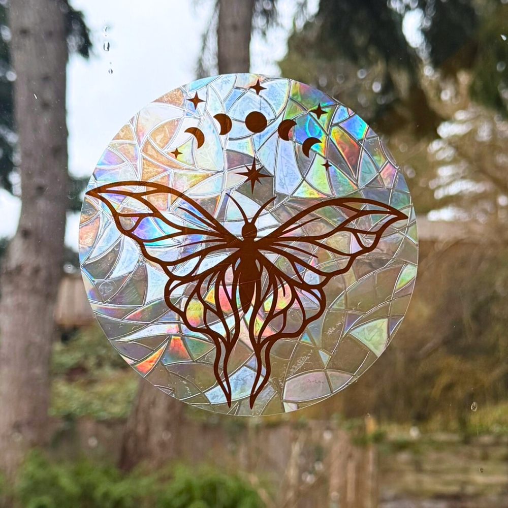 Autocollant attrape-soleil papillon céleste