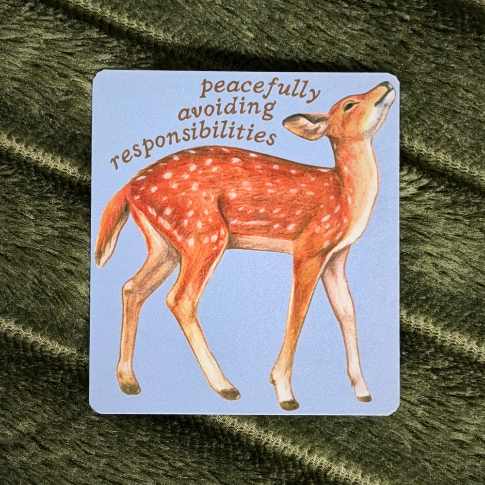 Peacefully Avoiding Responsibilities Sticker