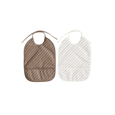 Bavette rayée - Lot de 2 - Choko / Mellow