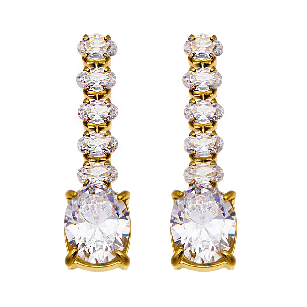 MALIA: Radiant Cascading Zirconia Drop Earrings