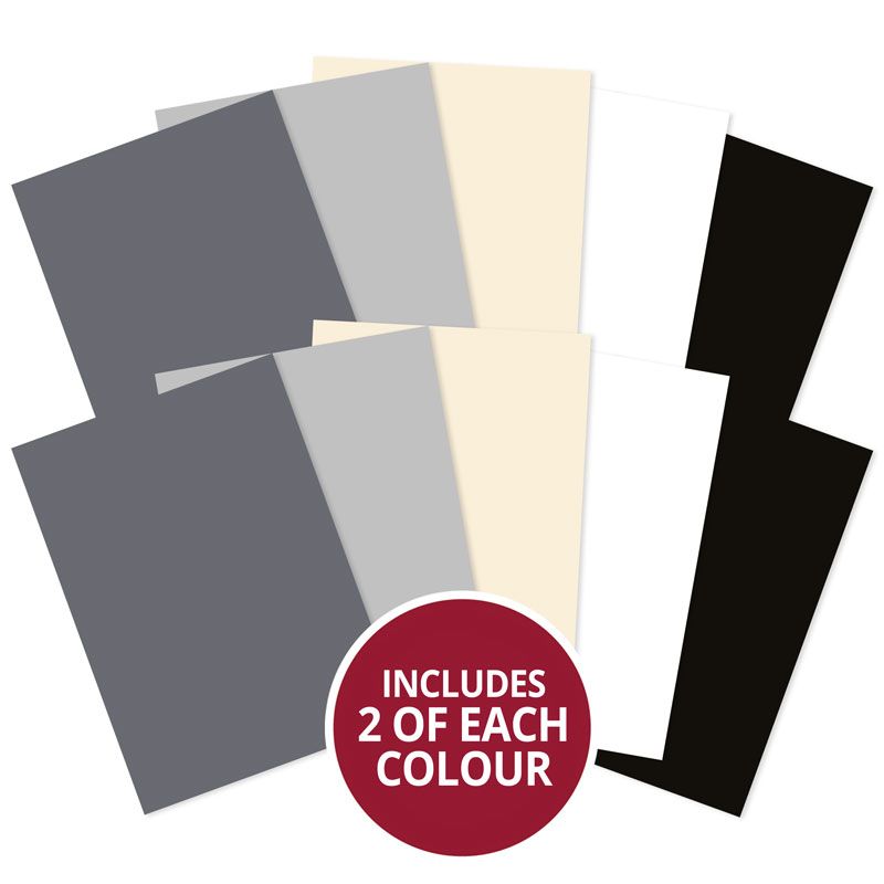 Lot de 10 feuilles de papier cartonné A4 Adorable Scorable Matt-tastic - Monochromes