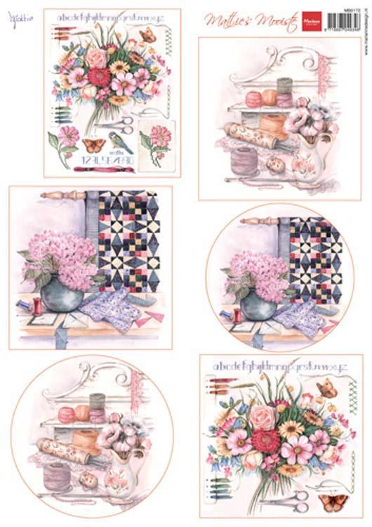 Marianne Design Feuille à découper Mattie's Mooiste : Broderie