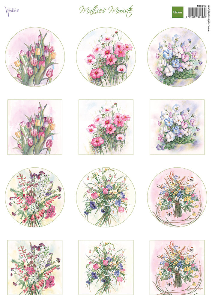 Marianne Design Feuille de découpe A4 - Mattie's Mini's - Bouquets