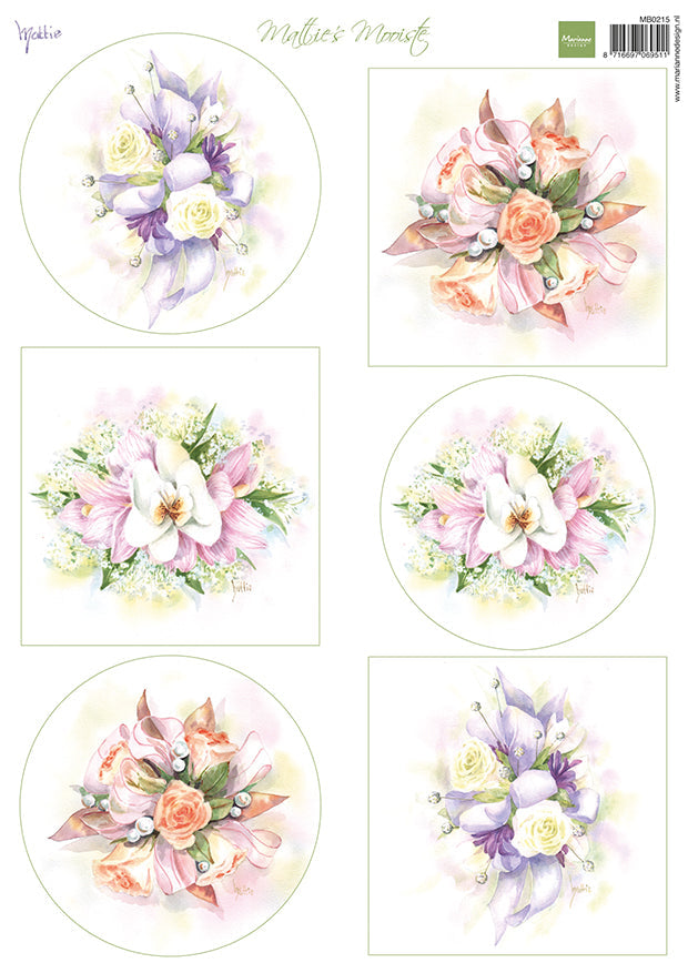 Marianne Design Feuille de découpage A4 - Mattie's Mooiste Bouquets Romantiques