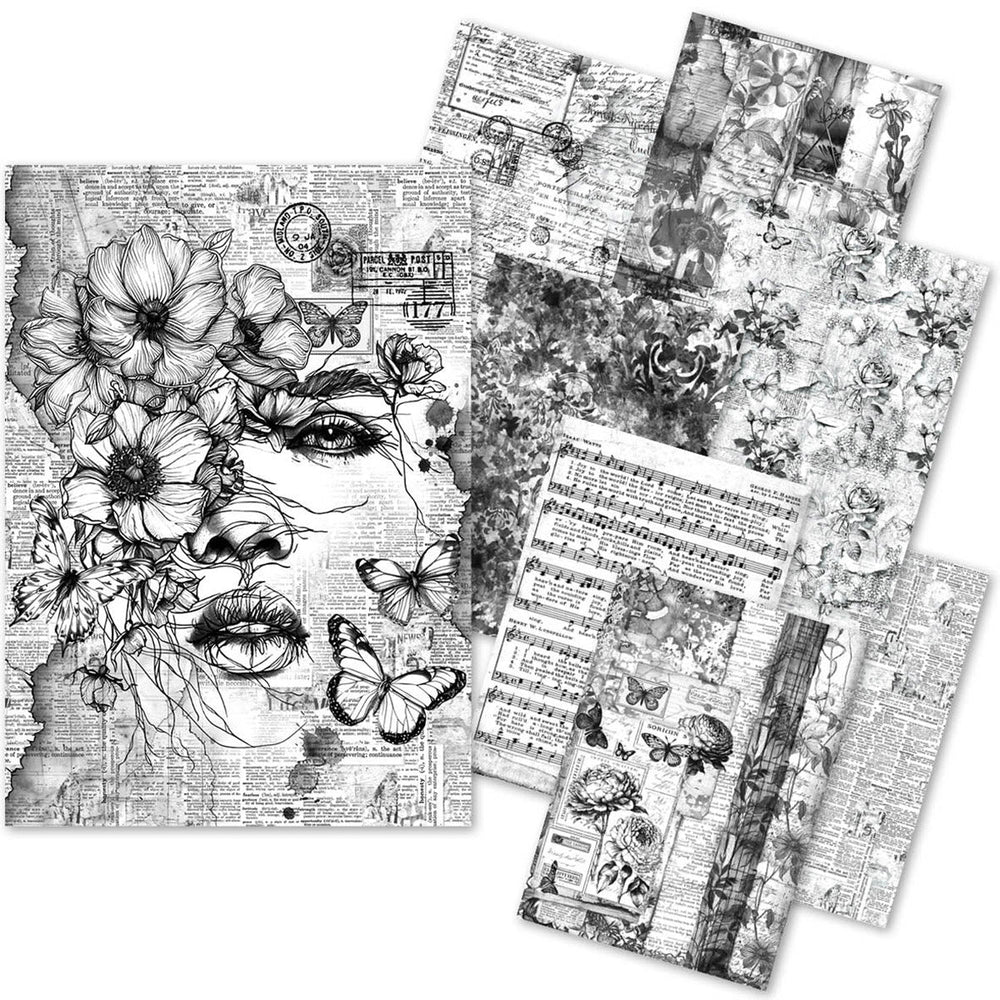 Craftmix Carnet de papiers A5 "Souvenirs Significatifs" - 8 feuilles (assortiment papier de soie et vélin)