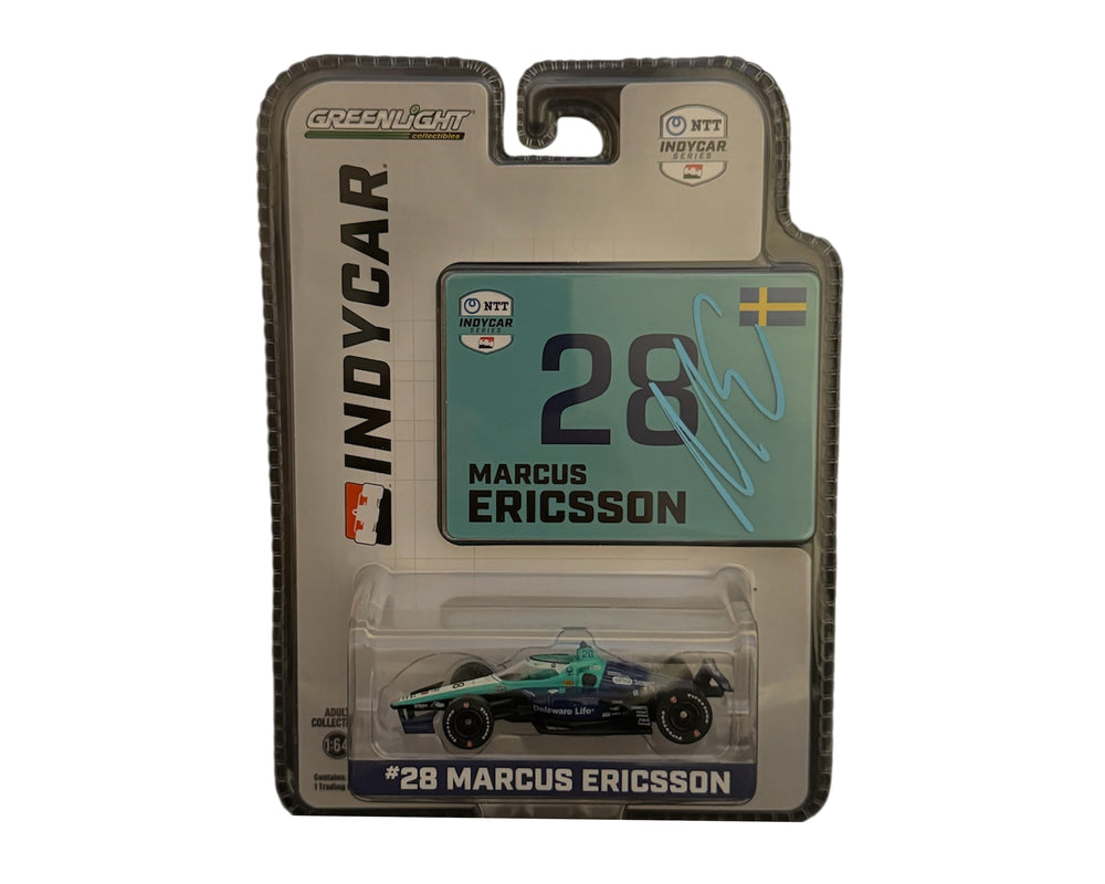 Voiture miniature moulée sous pression 1/64 Marcus Ericsson, autographiée, de la série NTT IndyCar 2024
