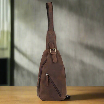 Sac à dos de poitrine en cuir à épaules dénudées MET