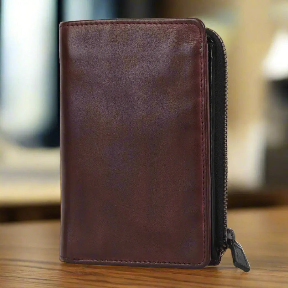 MET Women's Two Tone Zip Around Leather Wallet — Boutique of Leathers/Open Road