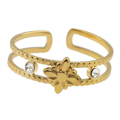 MICHELE Gold:  Vintage Inspired Double Stacked Ring