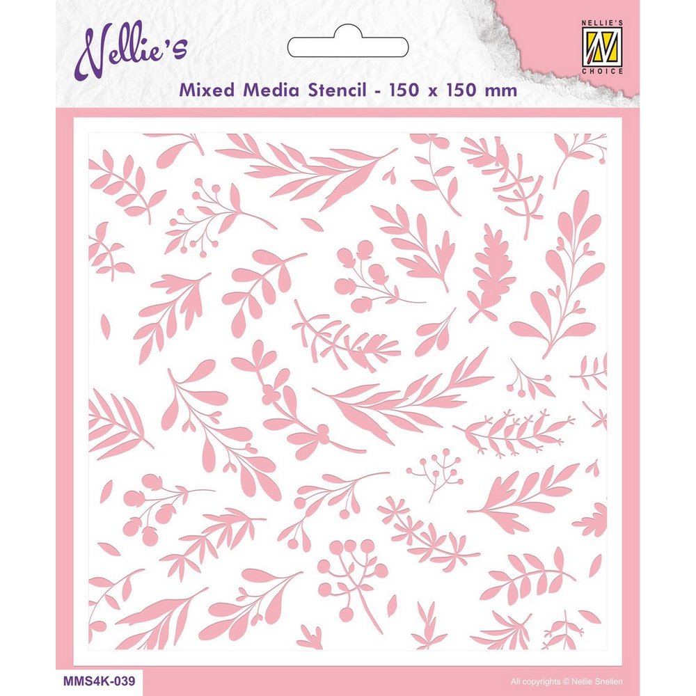 Mixed Media Stencil Square - Branches & Berries — Ecstasy Crafts