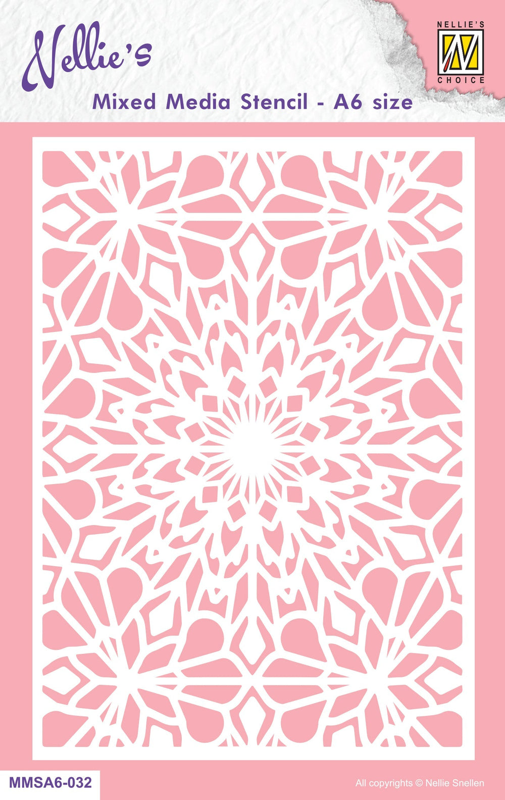 Nellie's Choice Mixed Media Stencil A6 Size - Christmas - Snowflakes-1