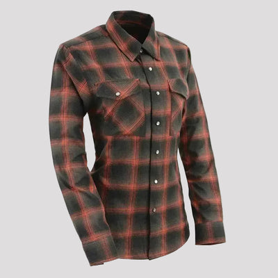 Chemise à Carreaux Boutonnée Blindée pour Femme Milwaukee Leather