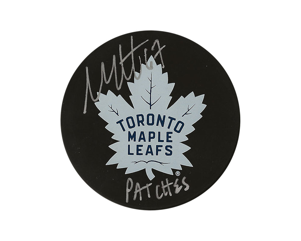 Palet de Souvenir des Maple Leafs de Toronto Autographié par Max Pacioretty et Inscrits "Patches"