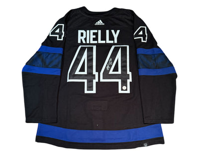 Maillot Morgan Rielly dédicacé des Maple Leafs de Toronto (version alternative noire, marque Adidas)