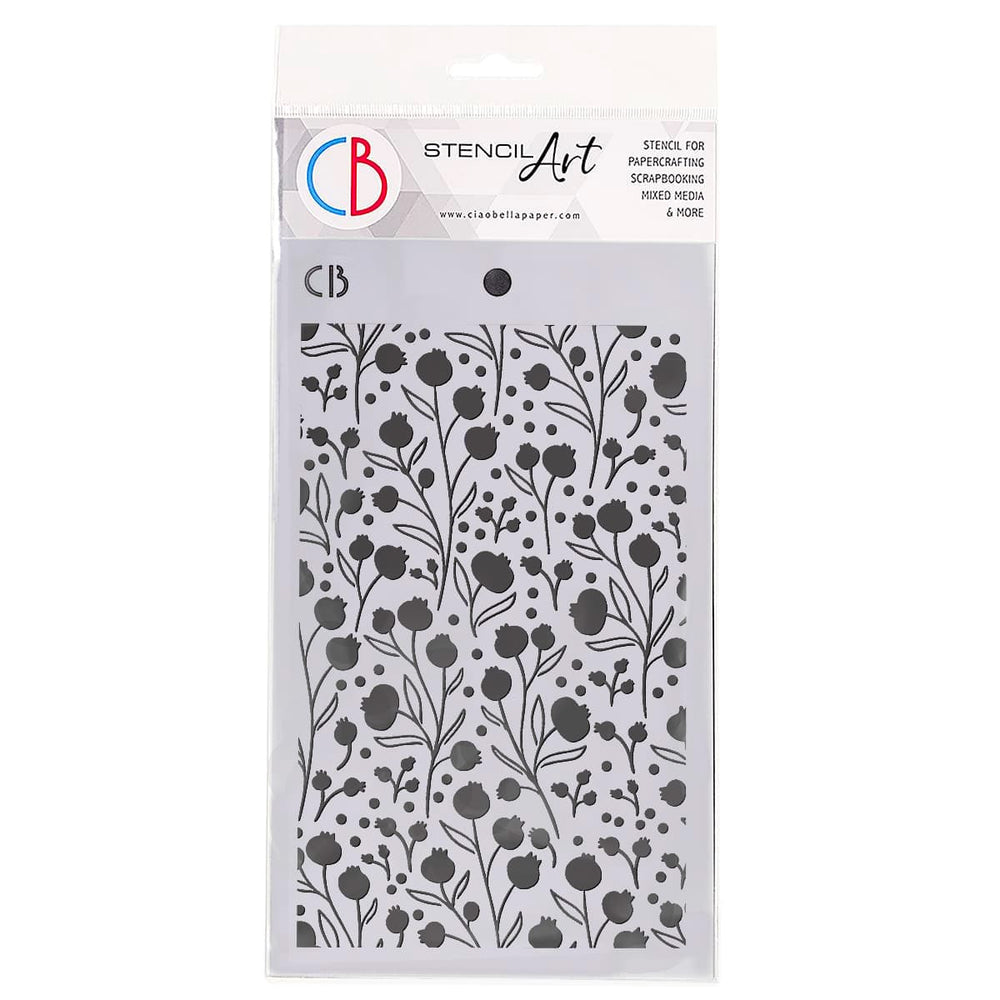 Ciao Bella Pochoir de texture 12,7x20,3cm Baies d'hiver