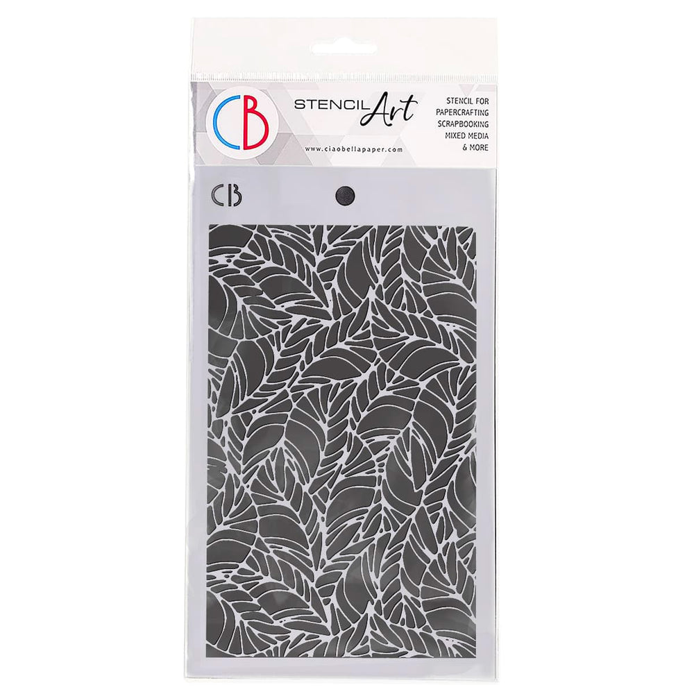 Pochoir texturé Ciao Bella 5"x8" Feuilles ondulées