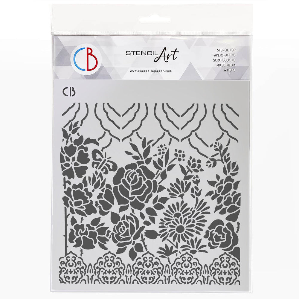 Pochoir de texture Ciao Bella 20x20 cm Jardin enchanté