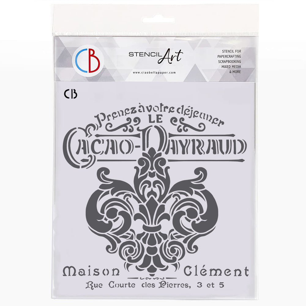 Pochoir de texture Ciao Bella 20,3x20,3 cm Maison Clément