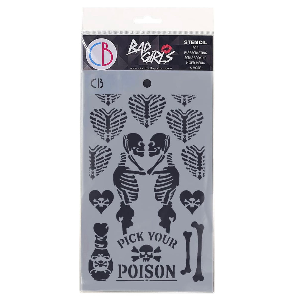 Pochoir Texturé 5"x8" Poison Love