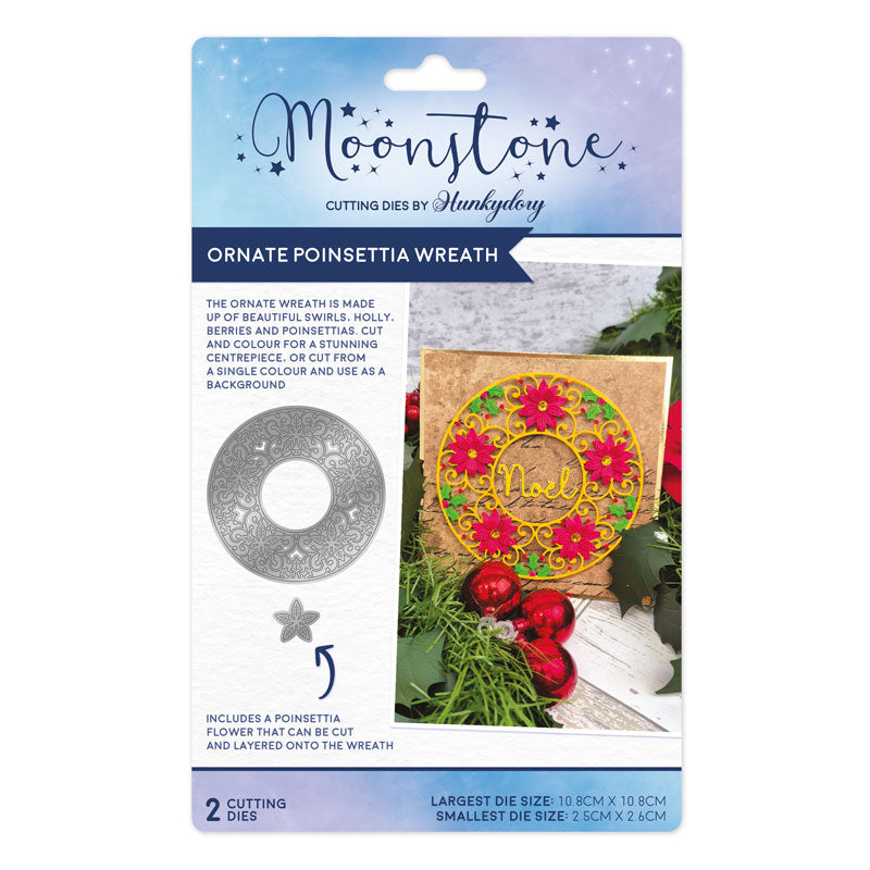 Moonstone Dies - Ornate Poinsettia Wreath — Ecstasy Crafts